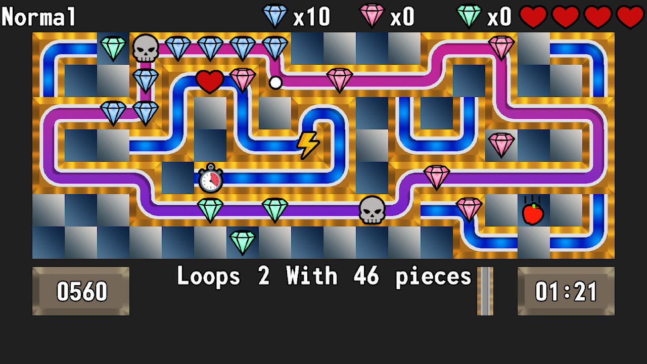 Loopz Remix gameplay board